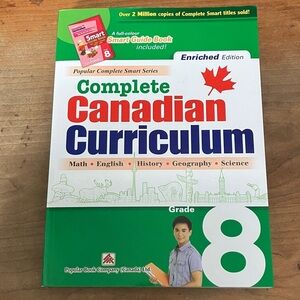 Complete Canadian curriculum 8 enriched Workbook math English history geogr. sci